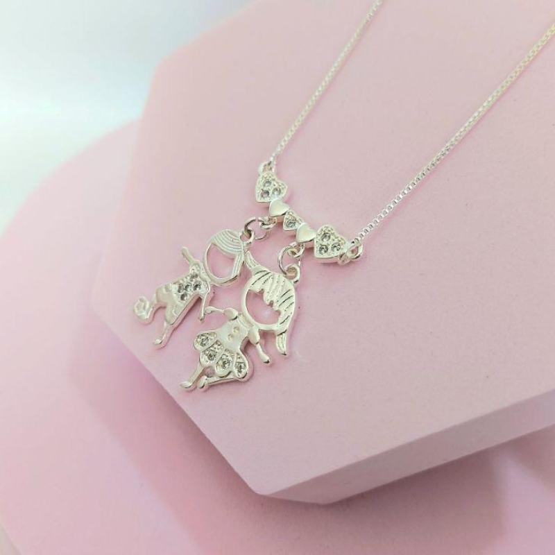 Colar de Filhos Casal Cravejado