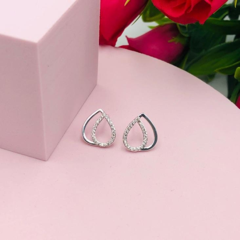 Brinco de Gota Dupla Cravejada