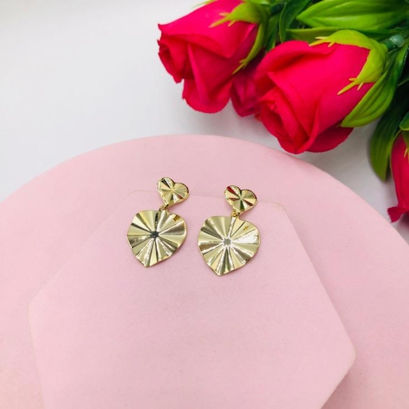 Brinco Duplo Coração Orgânico