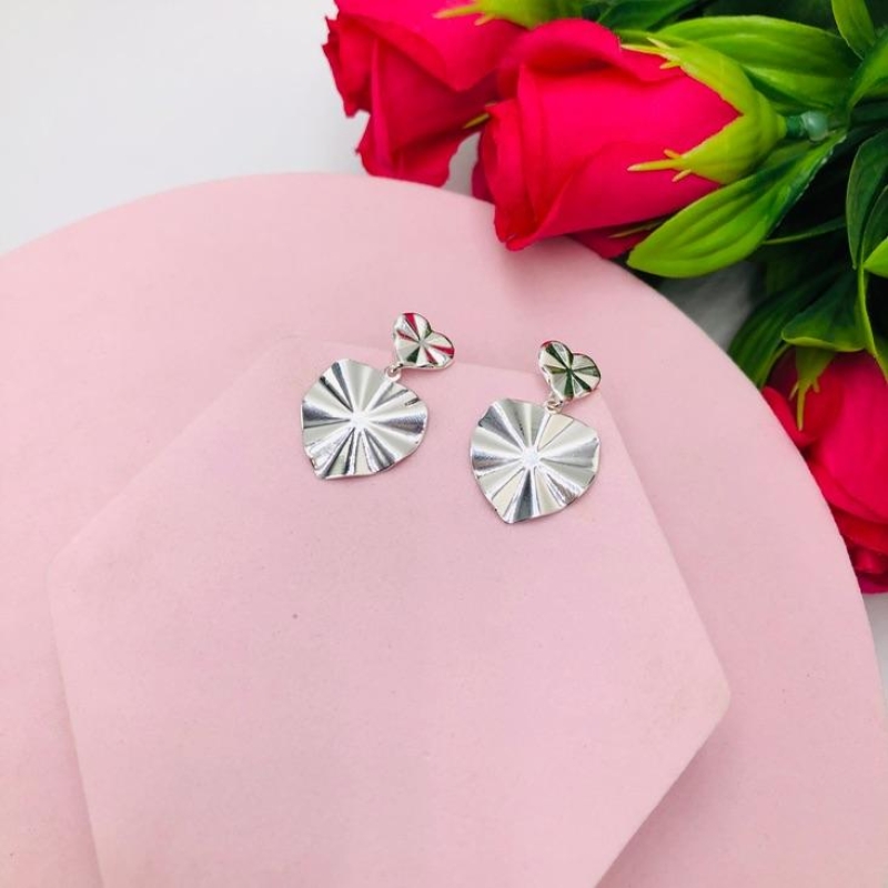 Brinco Duplo Coração Orgânico