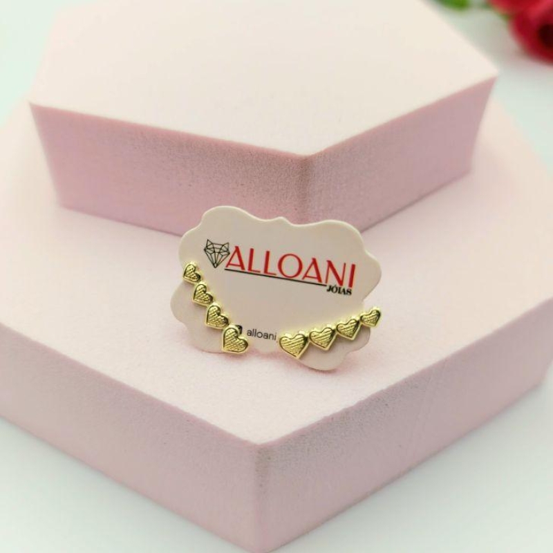 Brinco Ear Cuff De Corações Mini