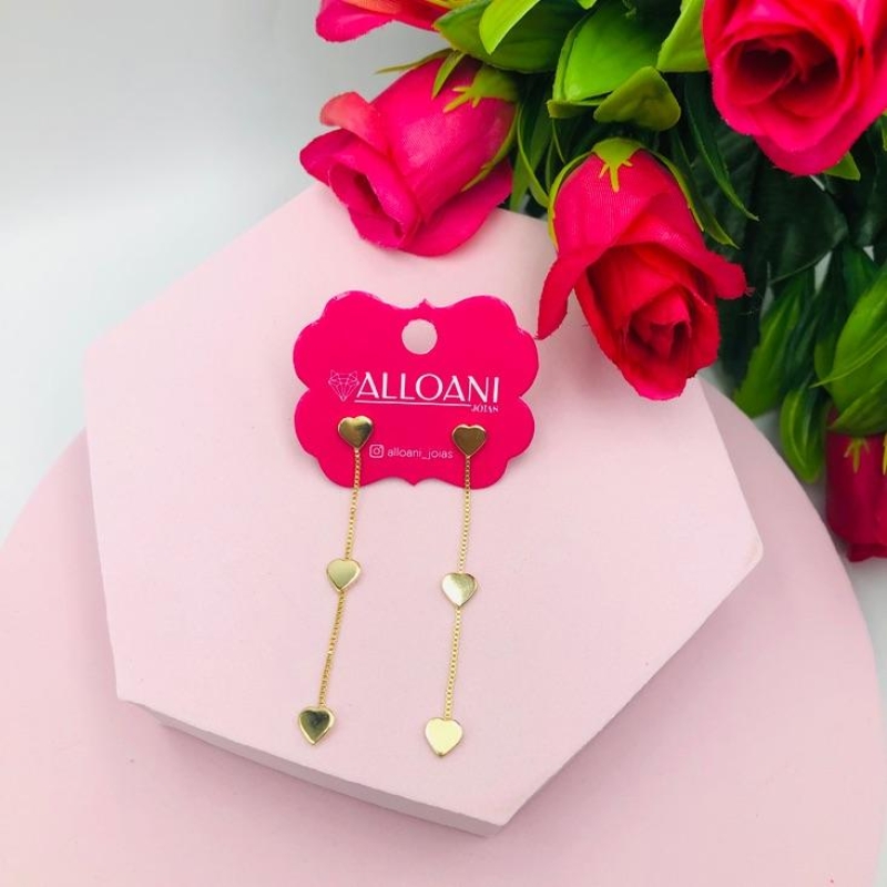 Brinco Fio com Corações