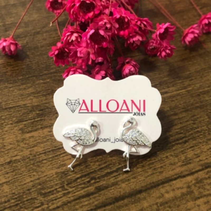 Brinco Flamingo Cravejado