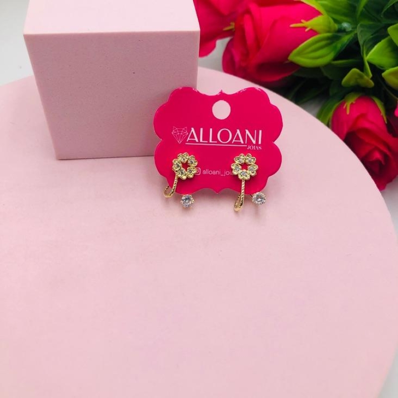 Brinco flor com ponto de Luz