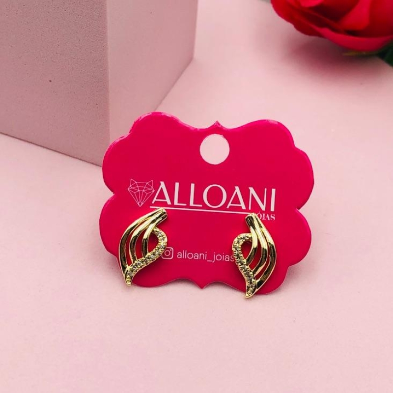 Brinco Folha Cravejada