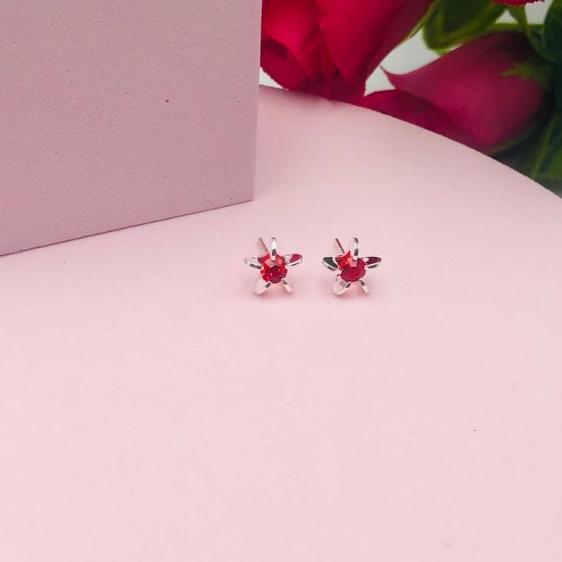 Brinco For Zirconia Vermelha