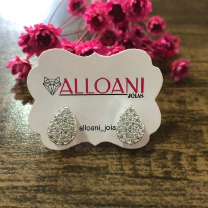 Brinco gota com micros zirconias