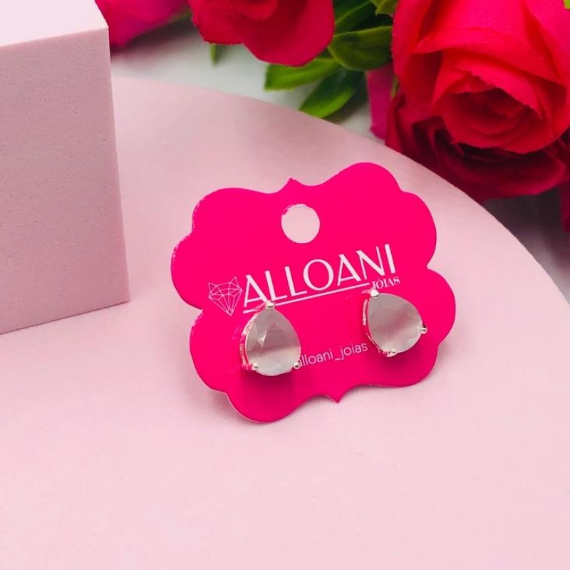 Brinco Gota com Pedra