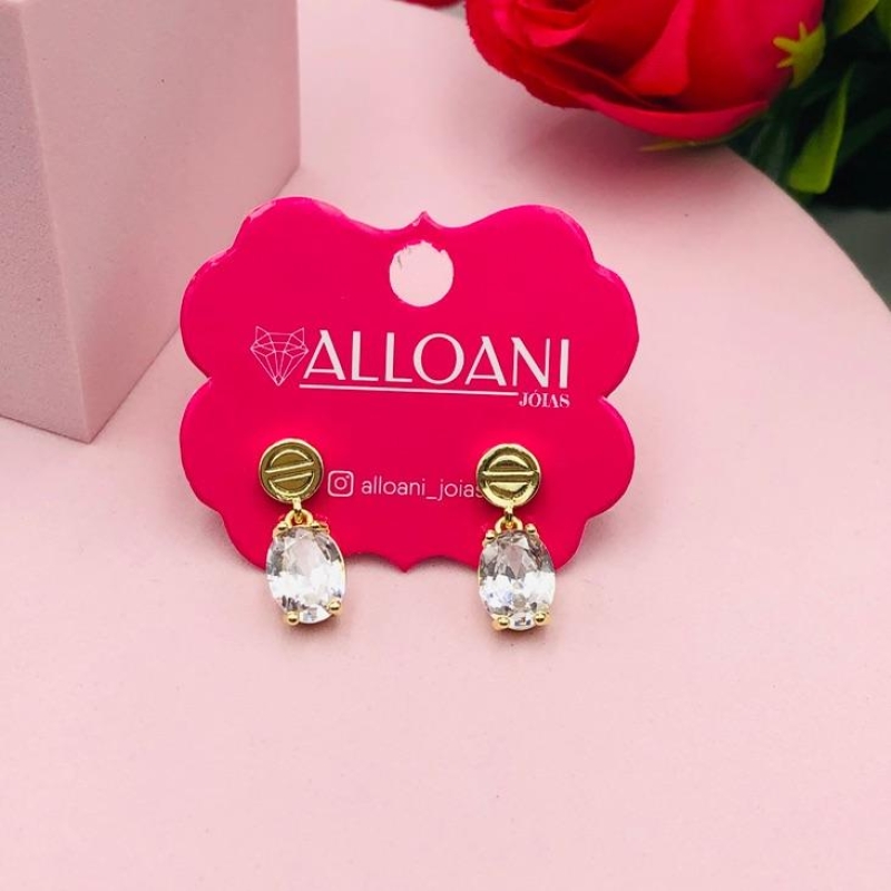 Brinco Gota com Pedra