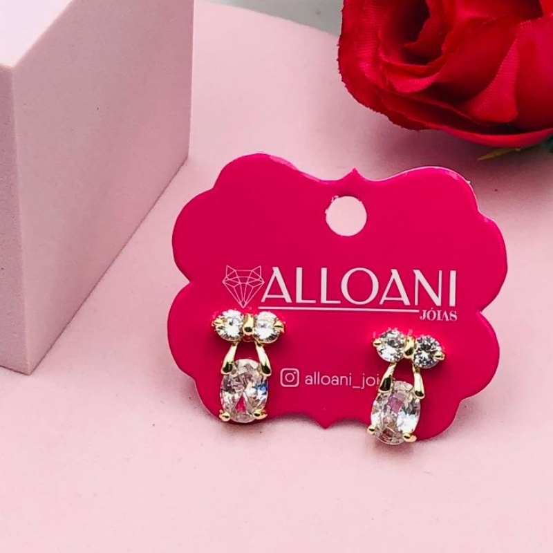 Brinco Laço com Zirconia