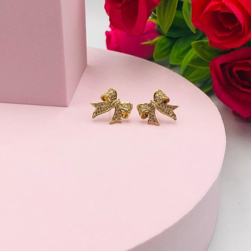 Brinco laço cravejado