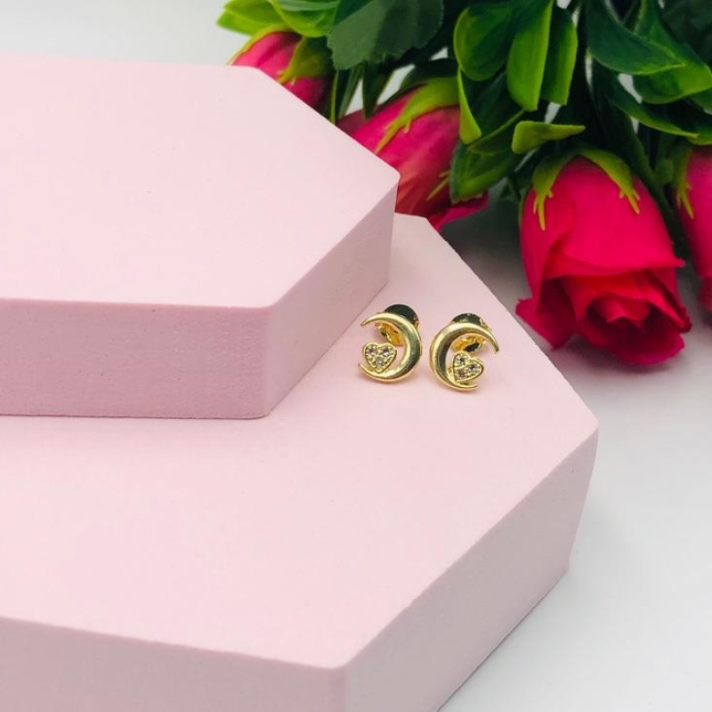 Brinco Lua e Coração