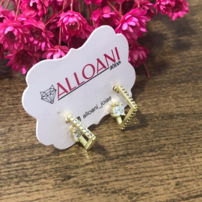 Brinco Quadradinho Cravejado