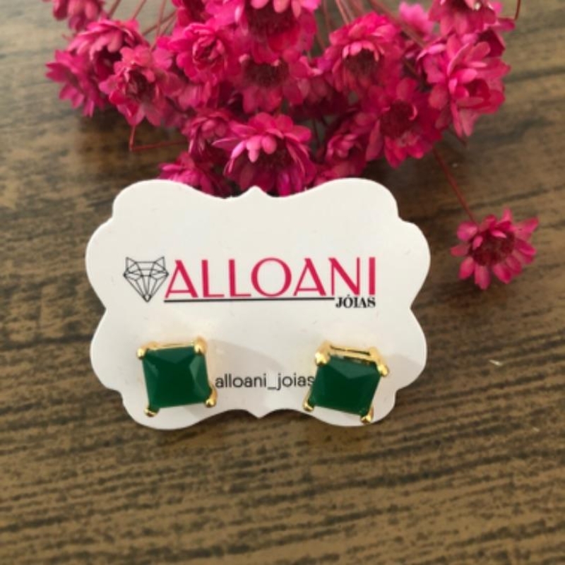 Brinco quadrado verde