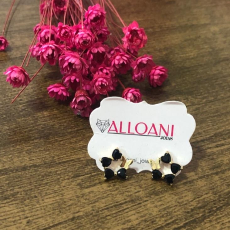 Brinco Redondo com Coração e Borboleta