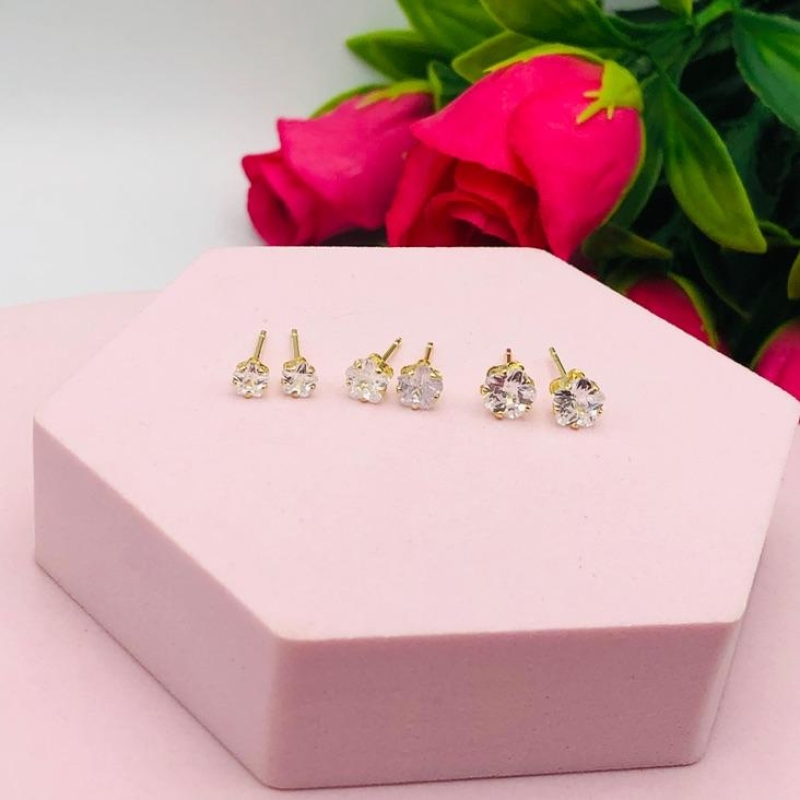 Brinco Trio Estrela Cristal