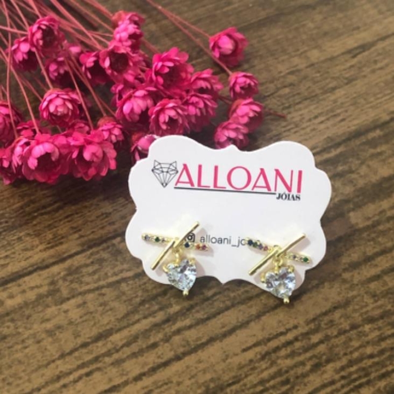 Brinco X com Pingente de Coração