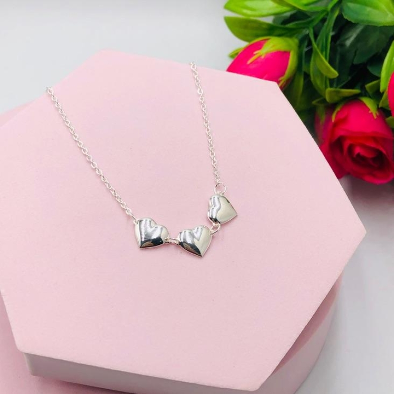 Colar cadeadinho 3 Corações