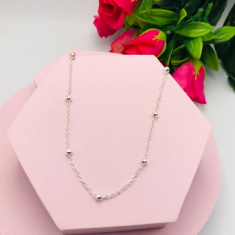 Colar Cadeado com Bolinhas