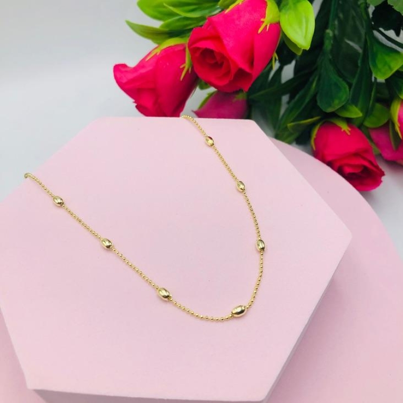 Colar Chocker com Bolas Ovais