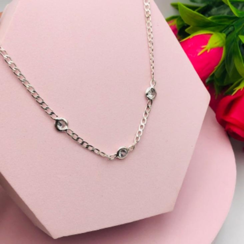 Colar Choker Grumet com Zirconia