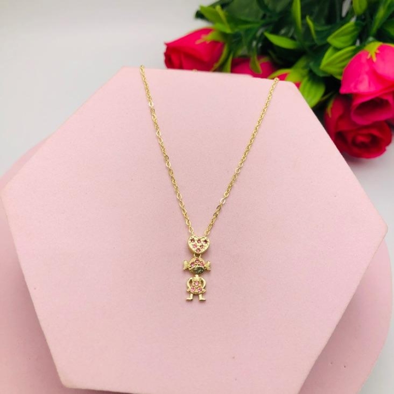 Colar Corrente Cadeado com Pingente Meninas