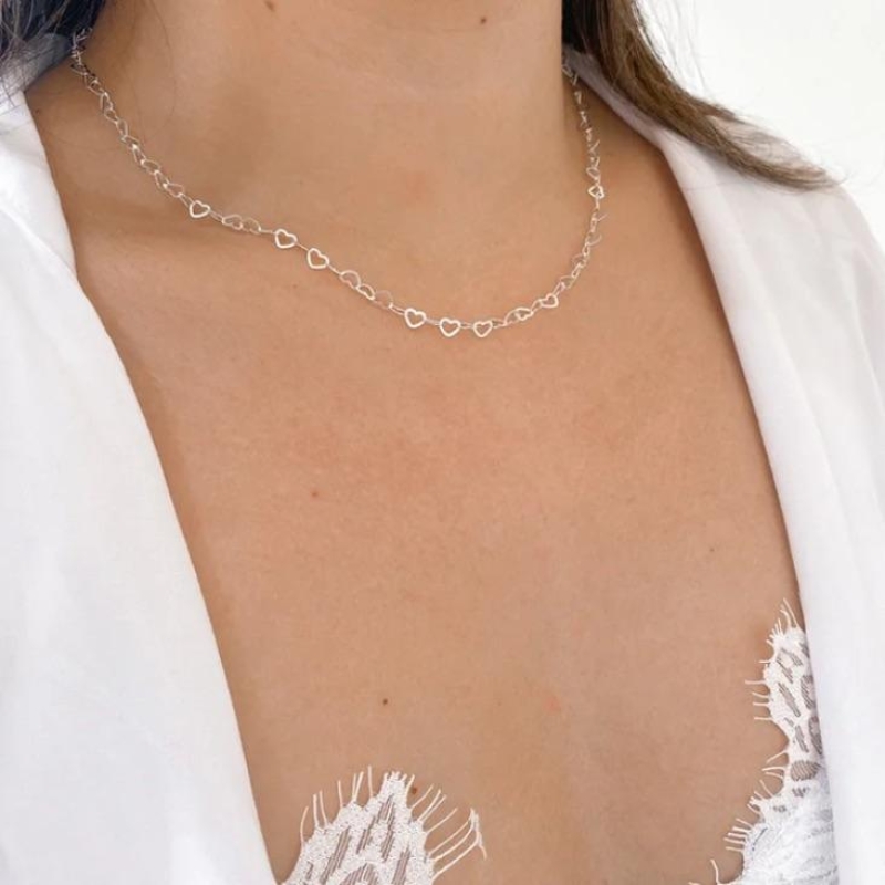Colar Corrente Corações