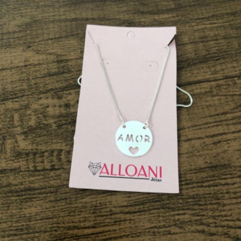 Colar corrente veneziana com pingente amor