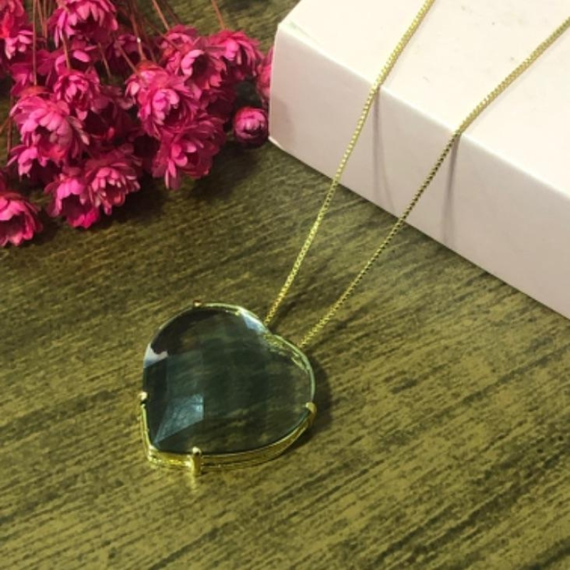 Colar Corrente Veneziana com Pingente Coração