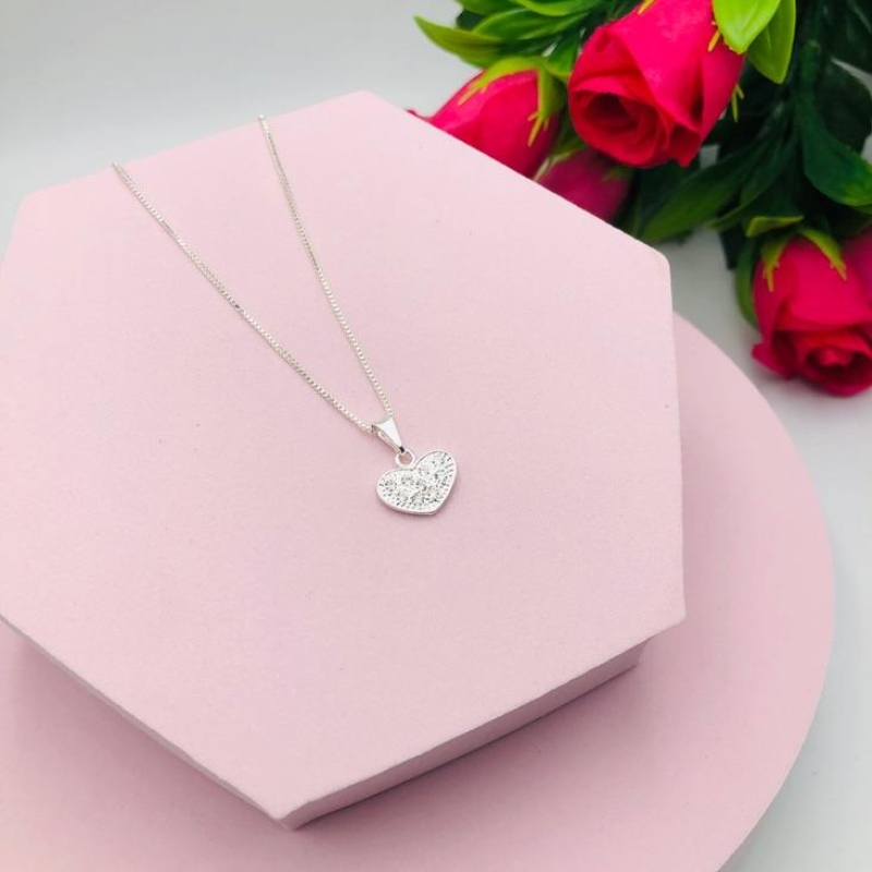 Colar Corrente Veneziana com Pingente Coração