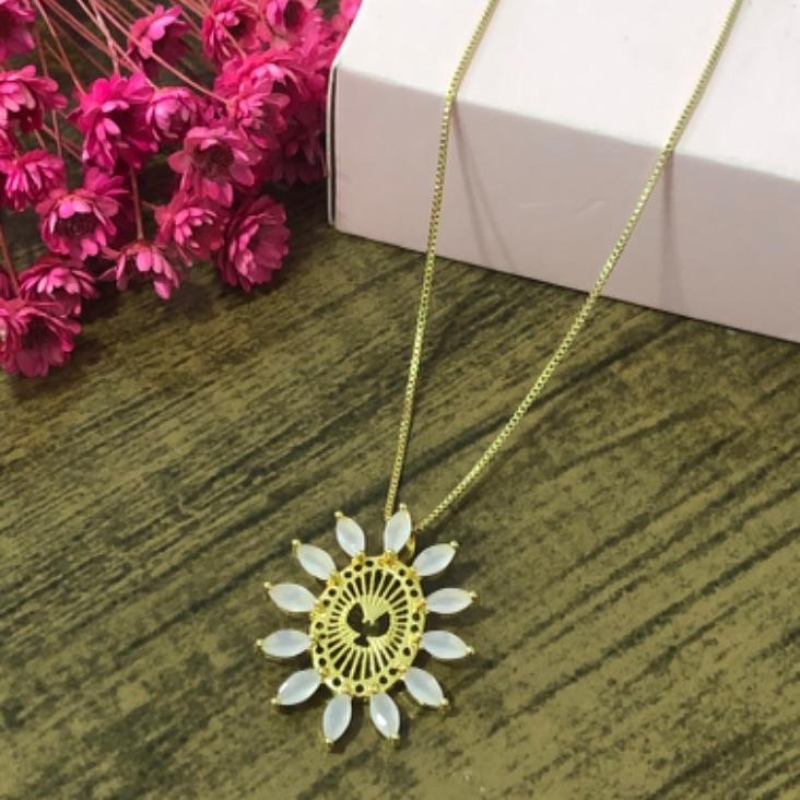 Colar Corrente Veneziana com Pingente Espiro Santo