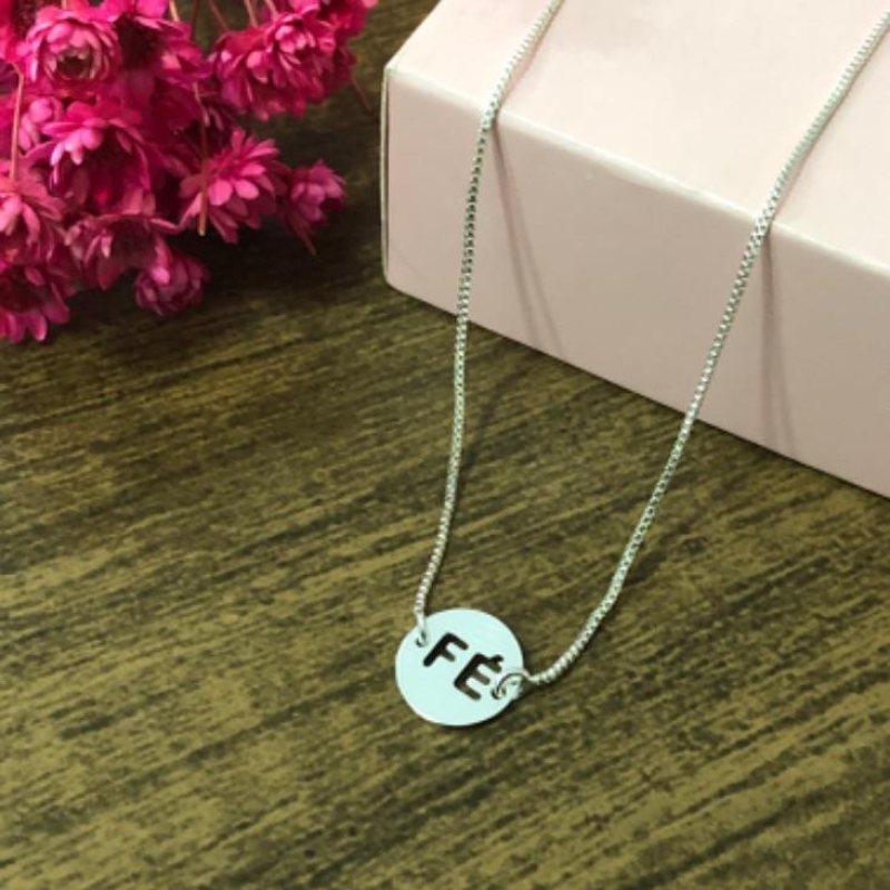 Colar Corrente Veneziana com Pingente Fé