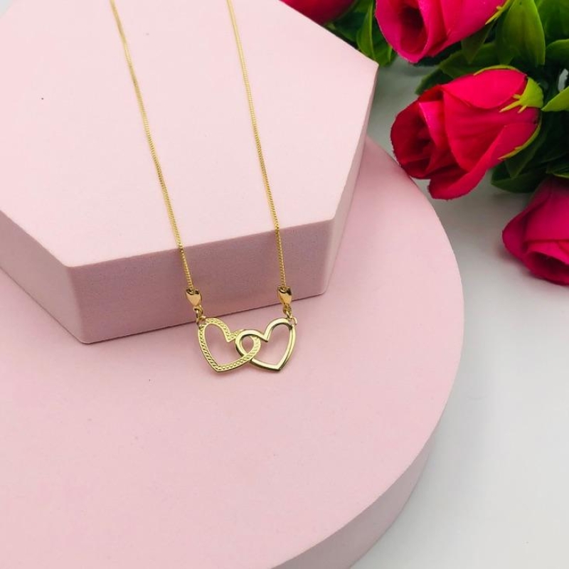 Colar Dois Corações