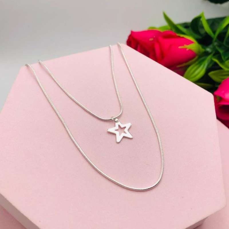 Colar Duplo com Estrela