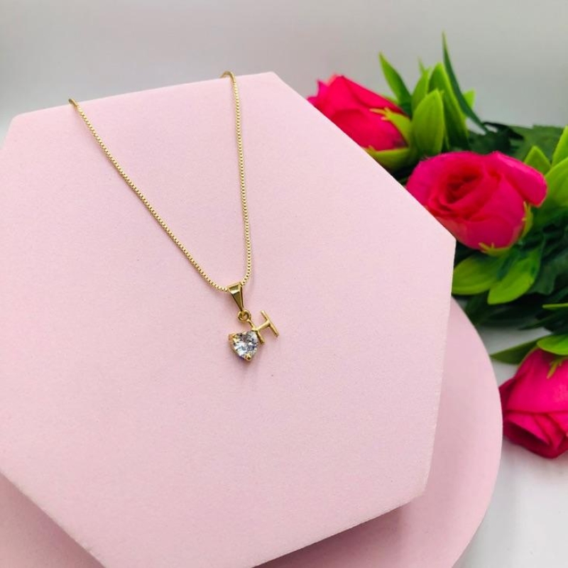 Colar Letra H com Coração