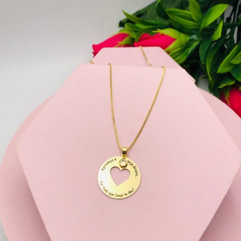 Colar Mandala Agradeça e seja Grata