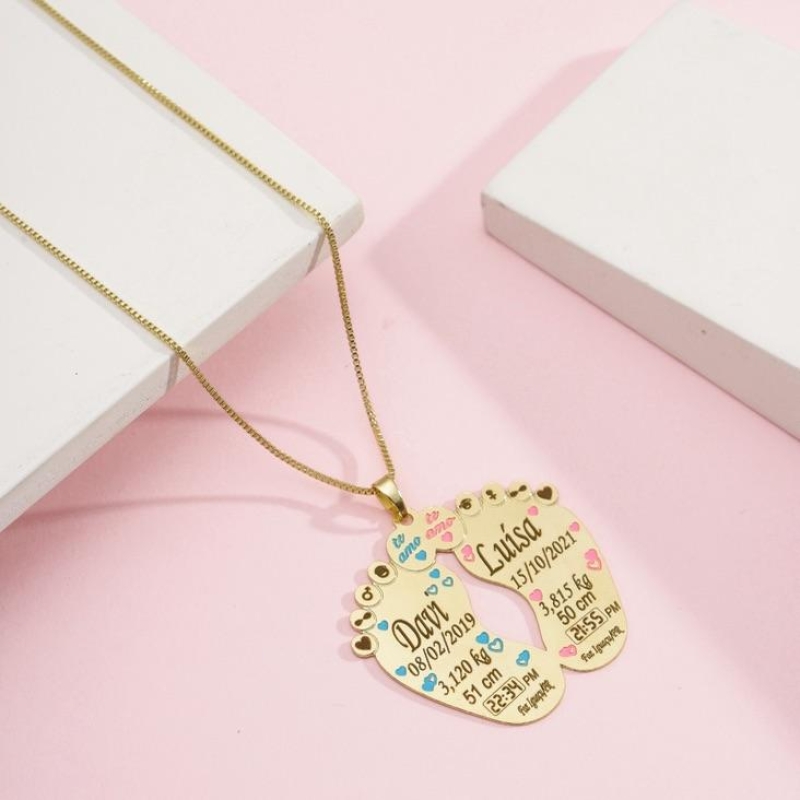 Colar Nascimento Pezinho Dois Filhos (as)