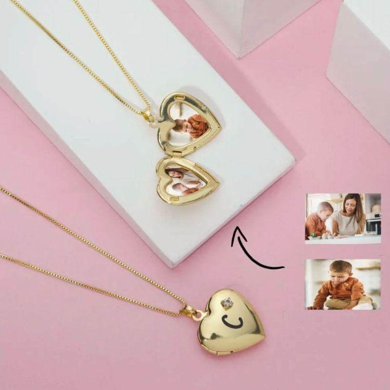 Colar Relicário Duas Fotos