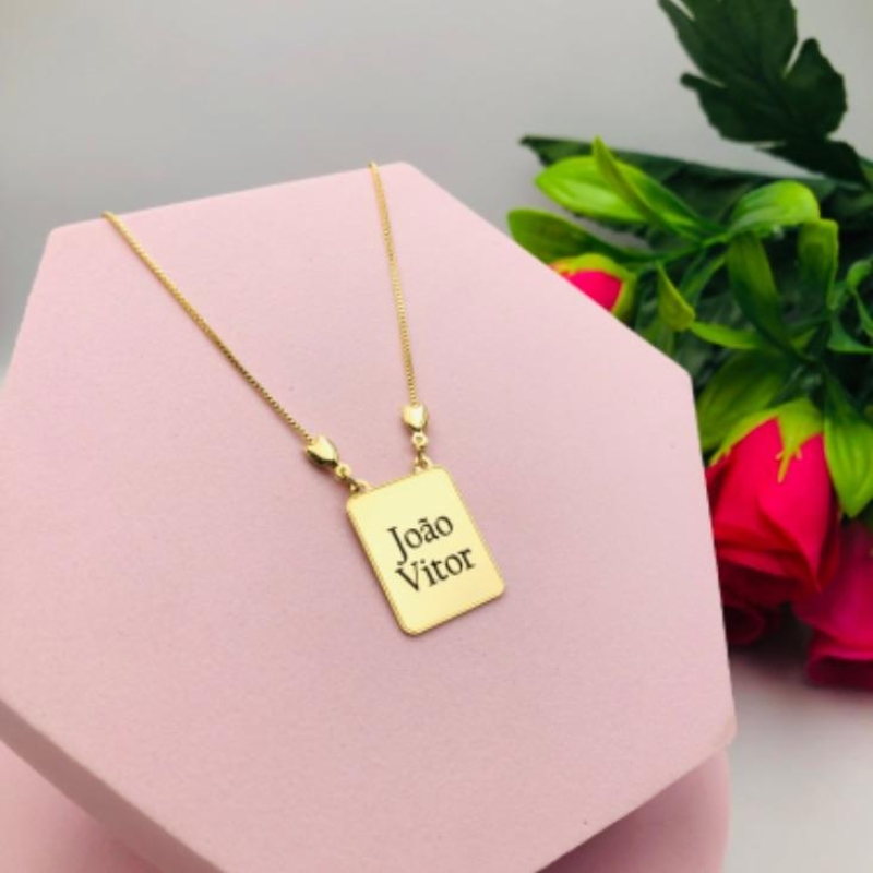 Colar Relicario um lado Personalizado
