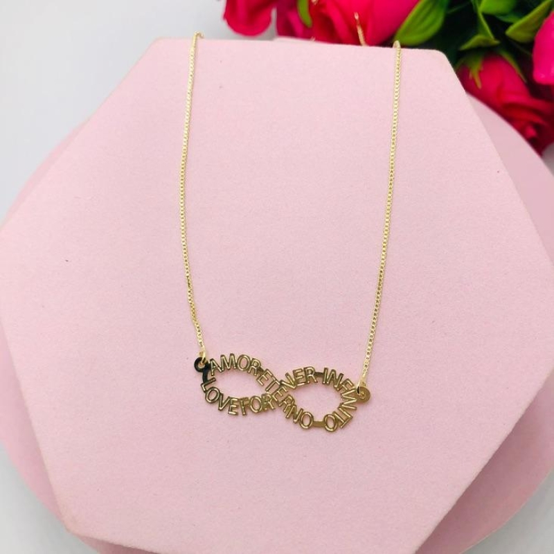 Colar símbolo infinito com frase