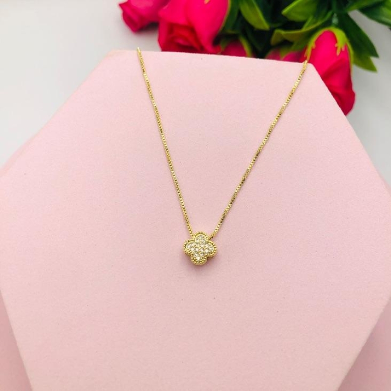 Colar Trevo Cravejado