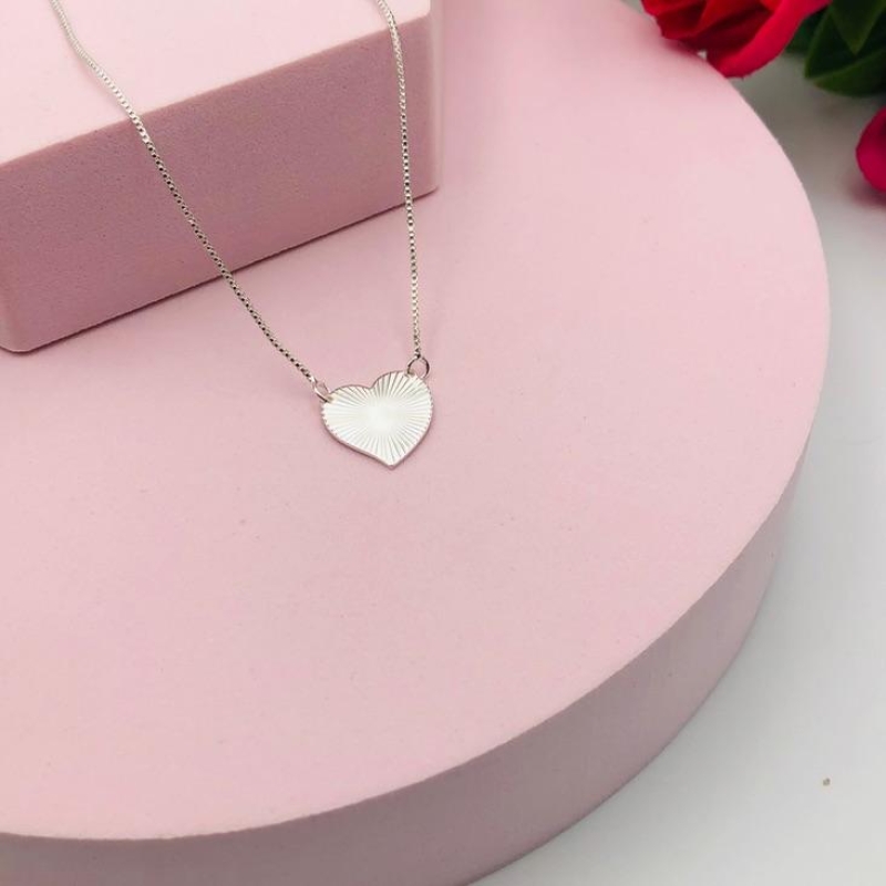 Colar Veneziana Pingente Coração