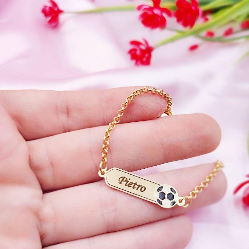 Personalizado Pulseira Infantil Bola de Futebol