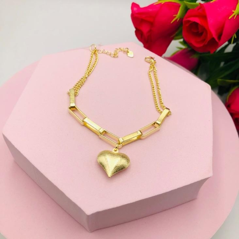 Pulseira Cartier Grossa com Coração