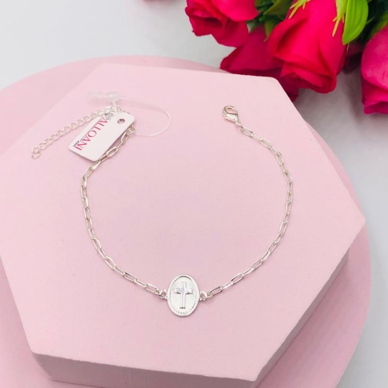 Pulseira Cartieycom Pingente de Medalha Cruz