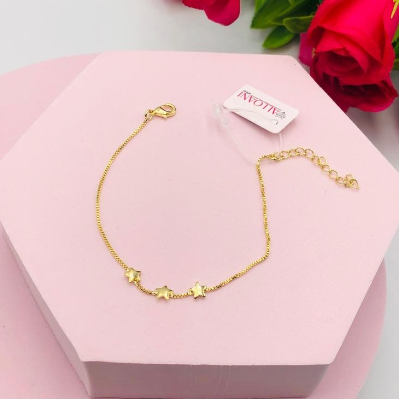 Pulseira Corrente Veneziana Três Estrela