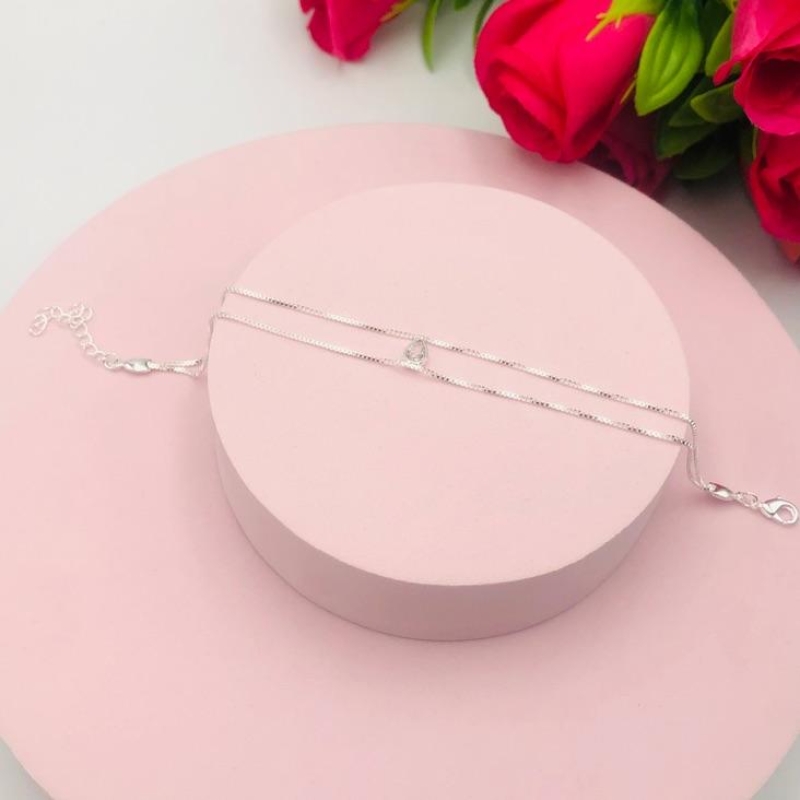 Pulseira Dupla com agora Cristal