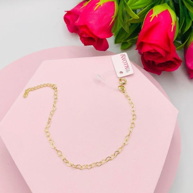 Pulseira Elo de Corações fino