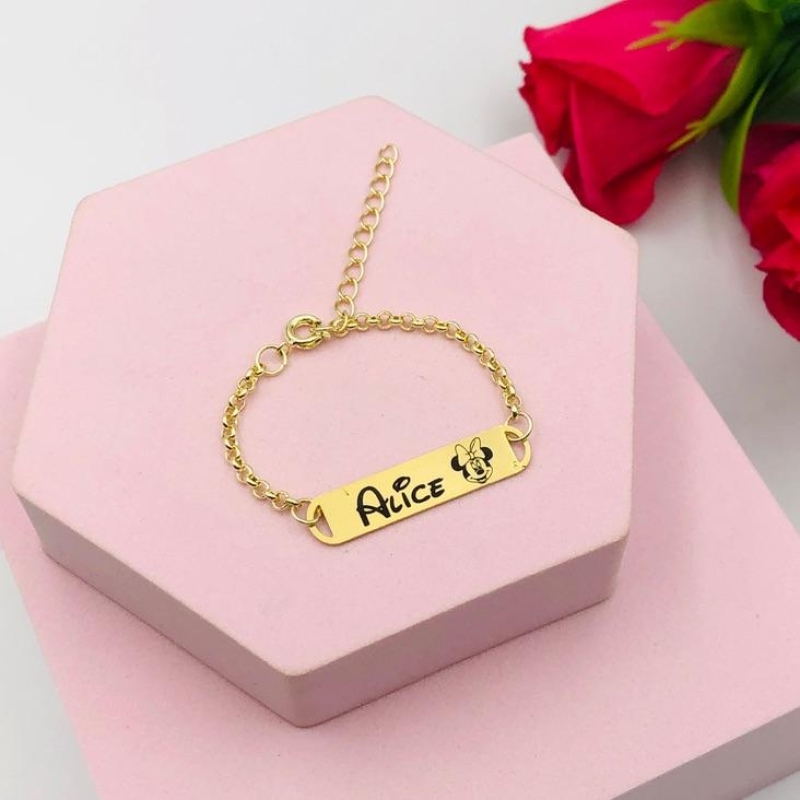 Pulseira Infantil Minnie Personalizada
