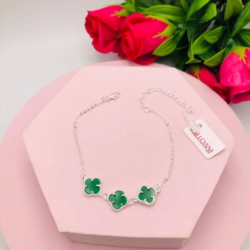 Pulseira Três  Trevo Verde